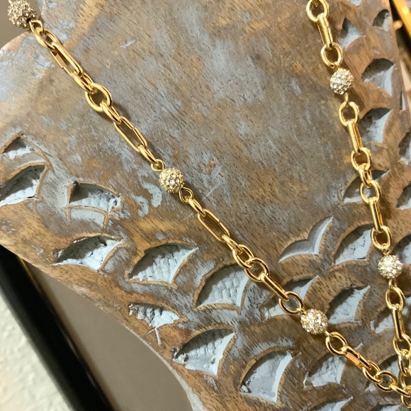 Lilly Pulitzer NECKLACE Midnight Tassel Crystal Pave BALL CHAIN NWT - Picture 8 of 16